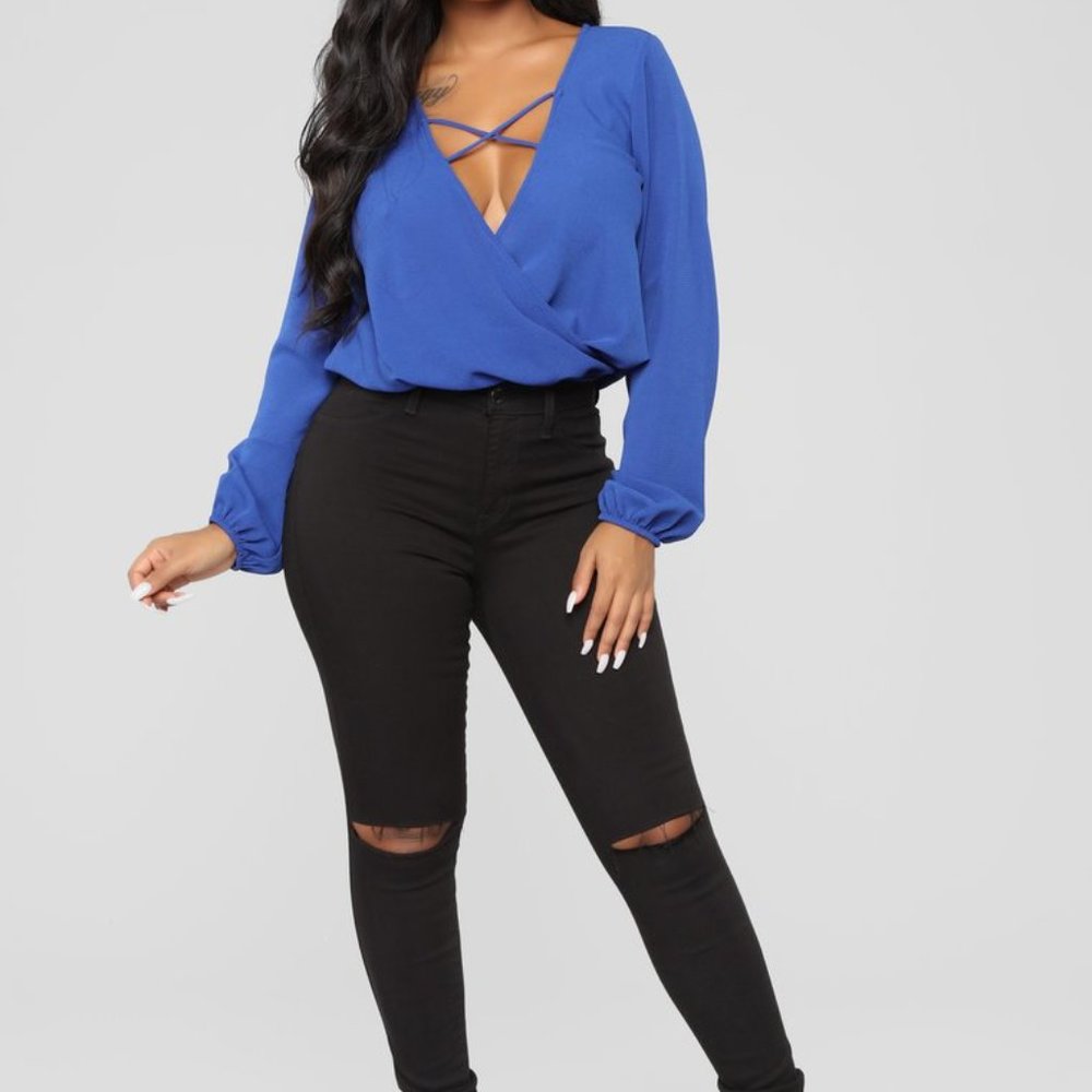 Strappy Blouse - Royal Blue